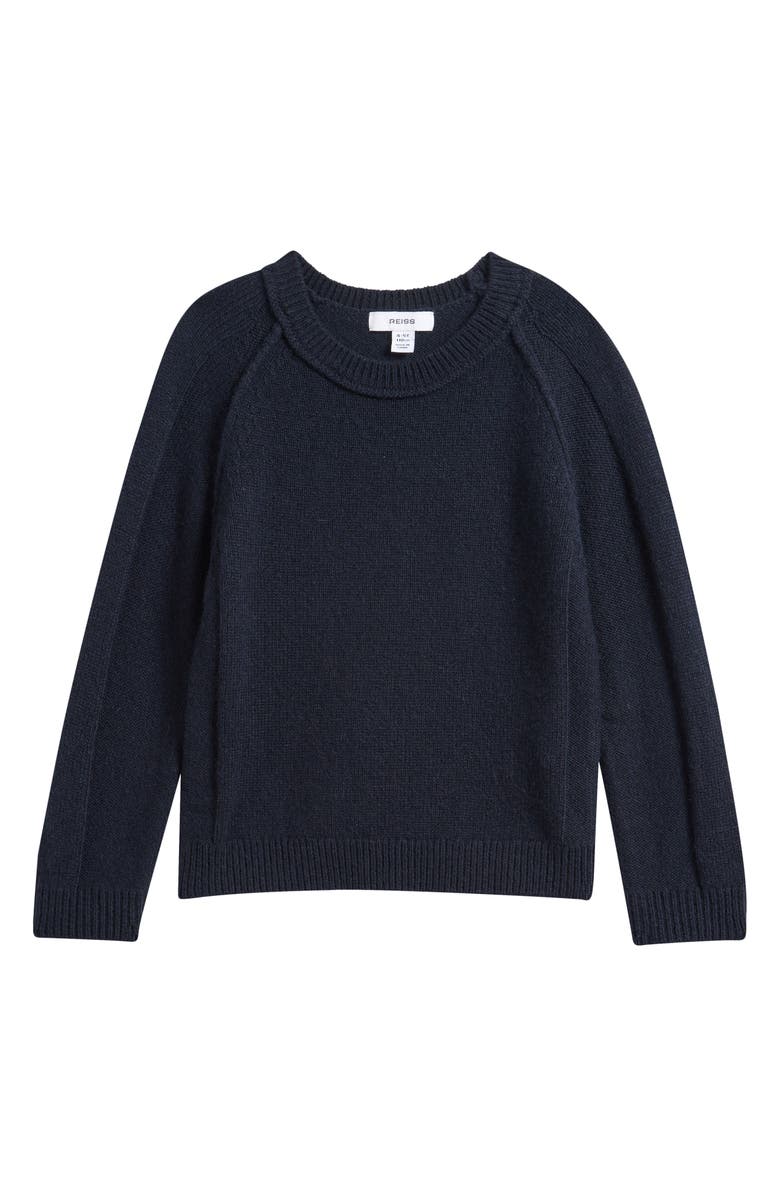 Reiss Kids' Foulton Wool & Cashmere Crewneck Sweater, Main, color, Navy