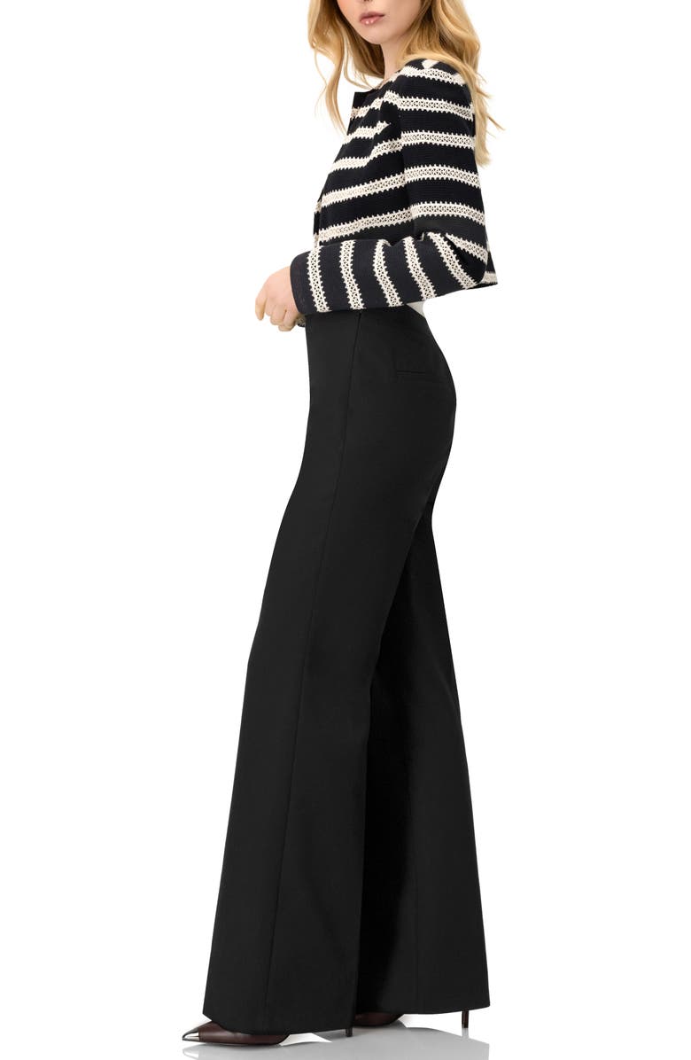 IVONNE Plain Black Wide Leg Trousers, Alternate, color,