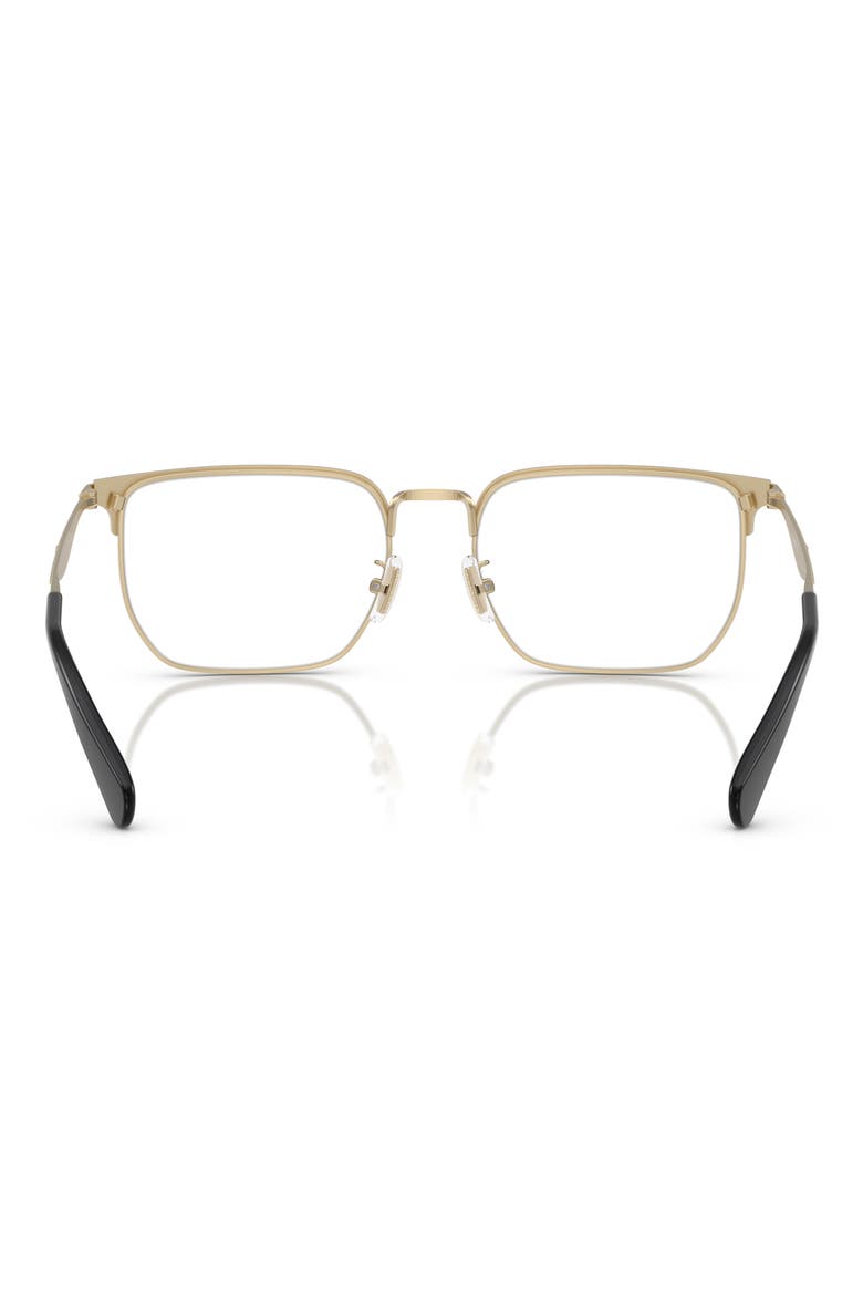 57mm Rectangular Optical Glasses, Alternate, color, GOLD / BLACK / DEMO LENS