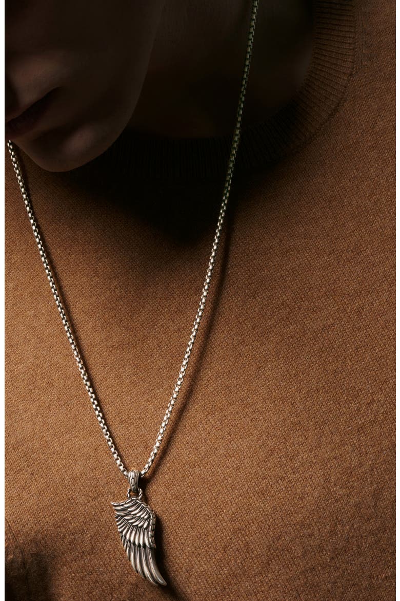 Men's Legends Eagle Pendant Necklace, Alternate, color, SILVER