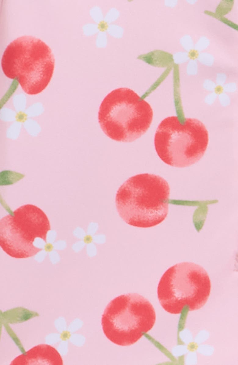 Little Me Kids' Cherry UPF 50+ One-Piece Rashguard Swimsuit, Alternate, color, Pink