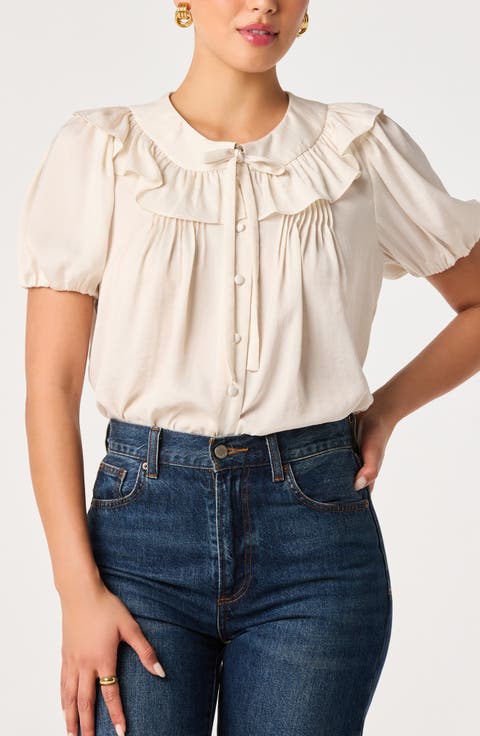 Zayne Ruffle Satin Top