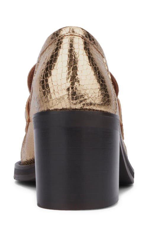 Aquatalia Josette Penny Loafer Pump In Gold