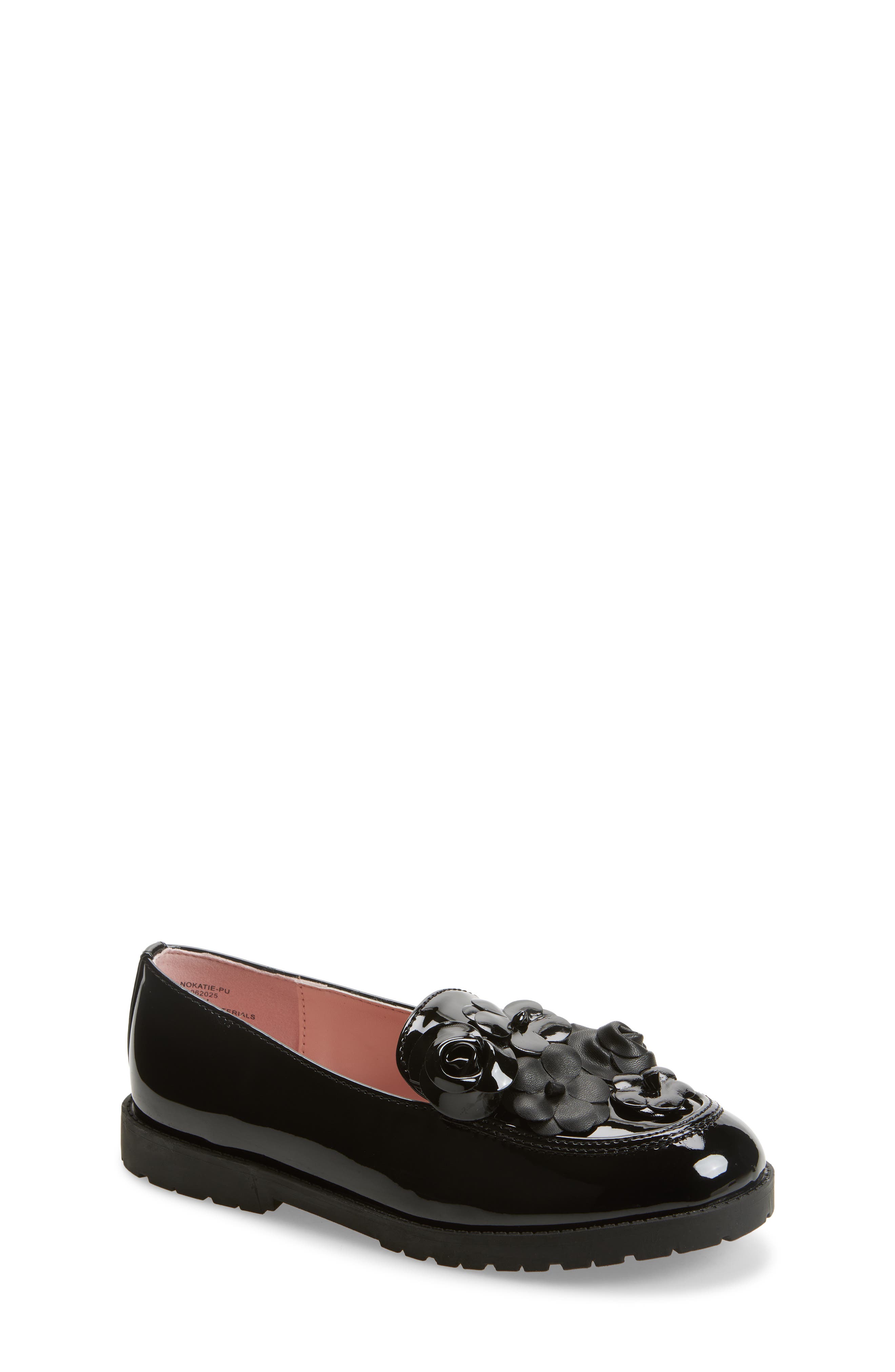 Nordstrom Kids' Katie Floral Loafer, Main, color, Black