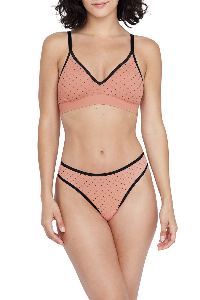 Spellbound Mesh Bralette, Alternate, color, ROSE/ DOT