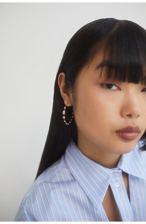 Nadri Cubic Zirconia Hoop Earrings In Gold