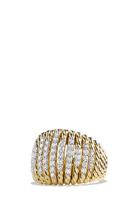 'Tempo' Ring with Diamonds in 18K Gold