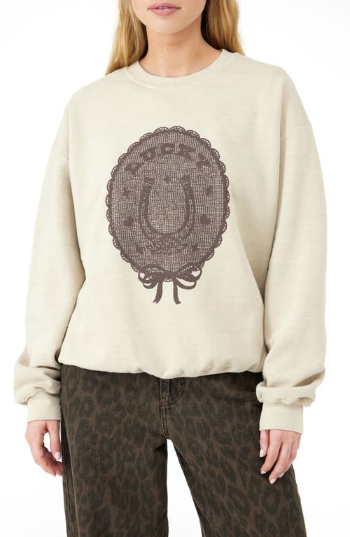 BDG Urban Outfitters Lucky Graphic Sweatshirt in Dirty Ecru 