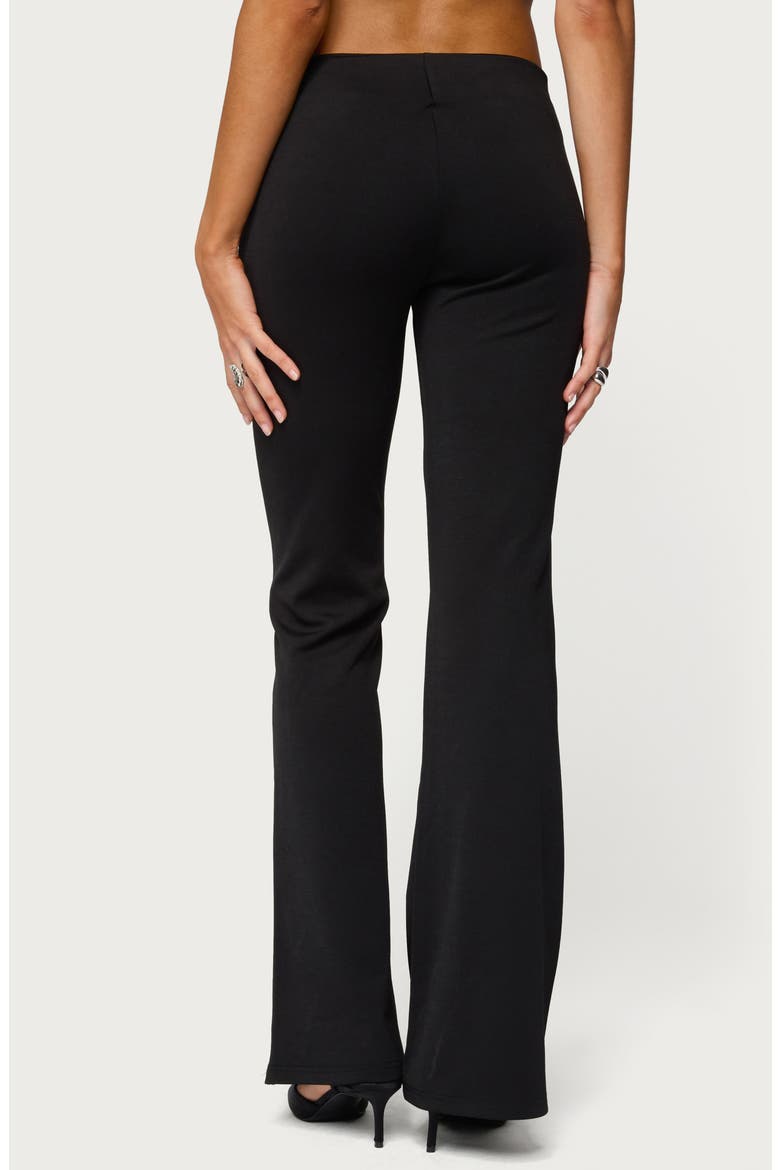 Maricela Beaded Waist Low Rise Flare Pants, Alternate, color, BLACK