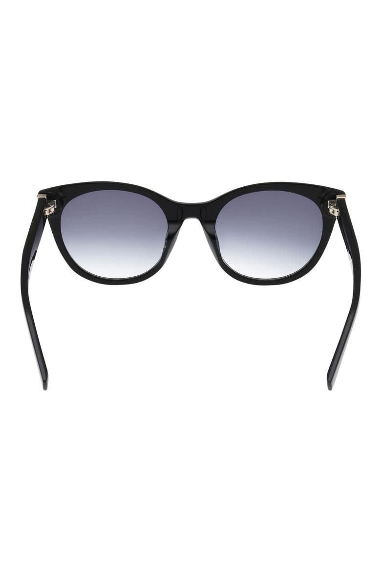 52mm Gradient Cat Eye Sunglasses, Alternate, color, SHINY BLACK / GRADIENT SMOKE