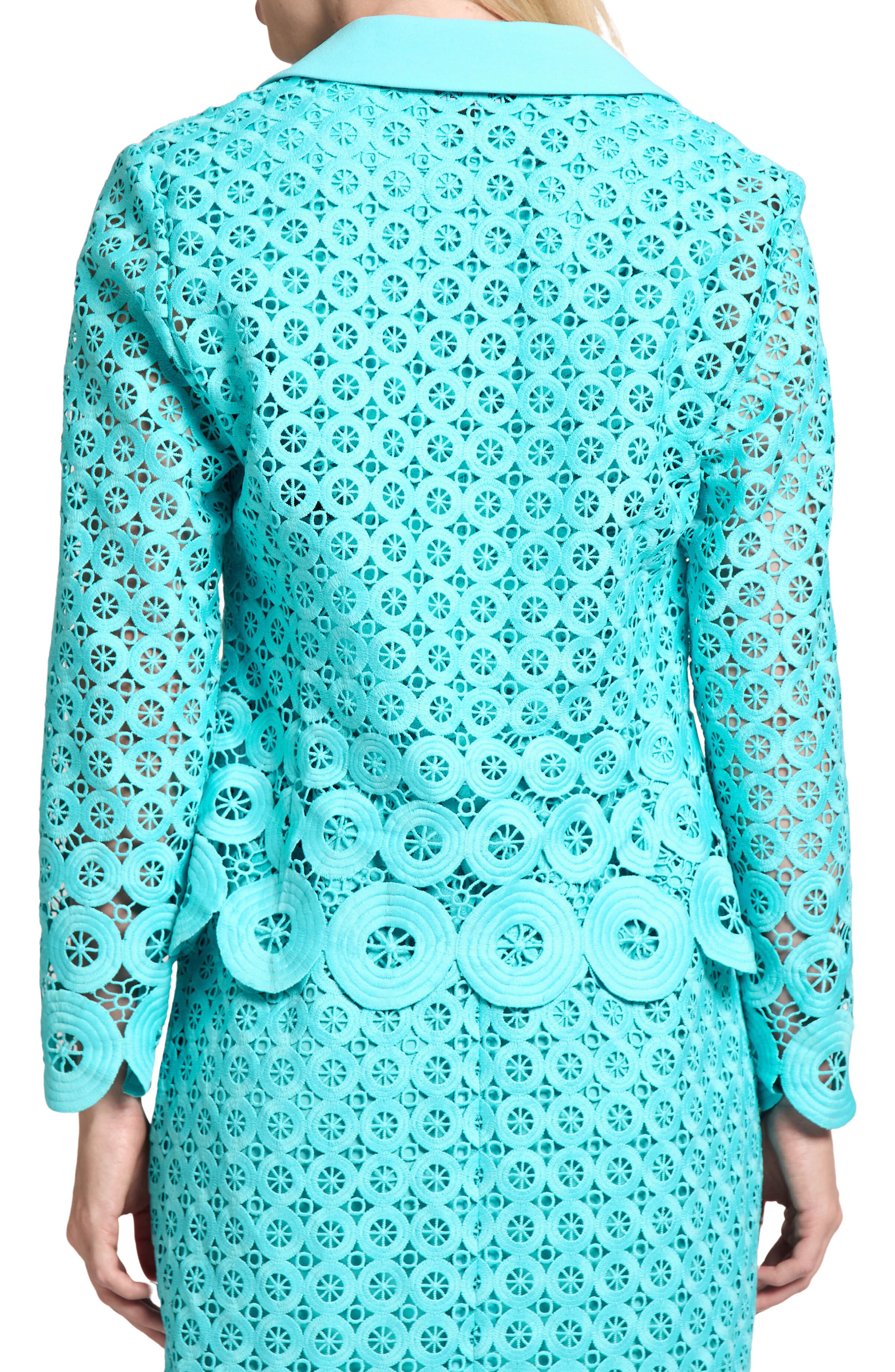 Geometric Lace Cutout Blazer - image 2