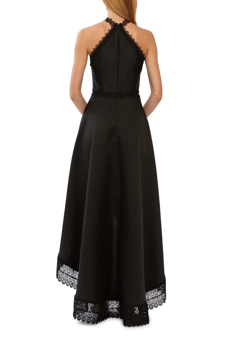 High/Low Mikado Gown, Alternate, color, BLACK