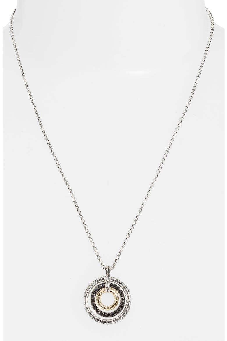 Classic Chain Hammmered Pendant, Alternate, color, SILVER