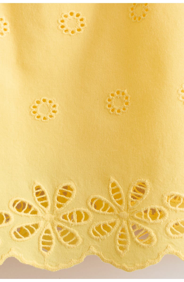 H&M Broderie Anglaise Cotton Dress, Alternate, color, Yellow