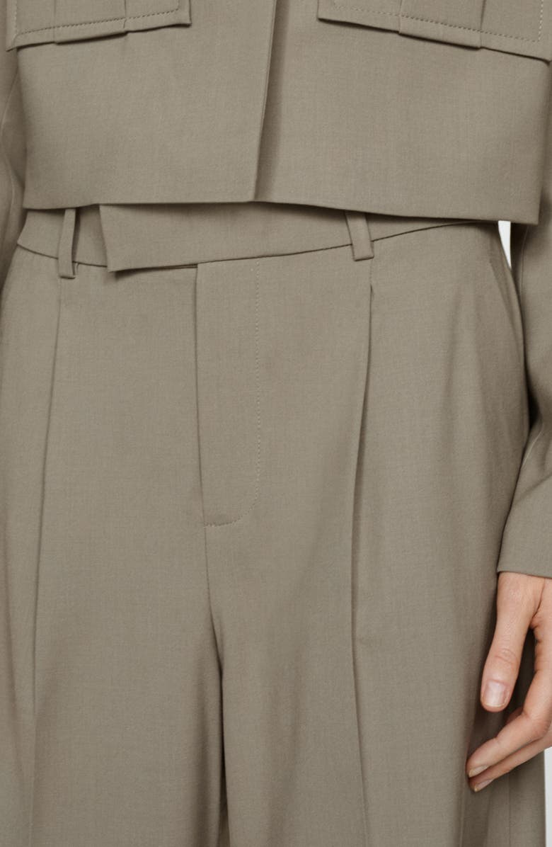 MANGO Pleated Wide Leg Pants, Alternate, color, 