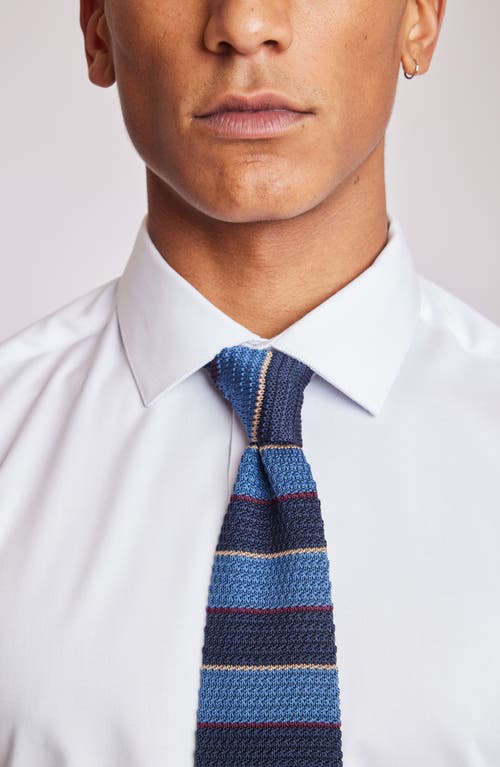 Paisley & Gray Stanley Stripe Knit Tie In Blue
