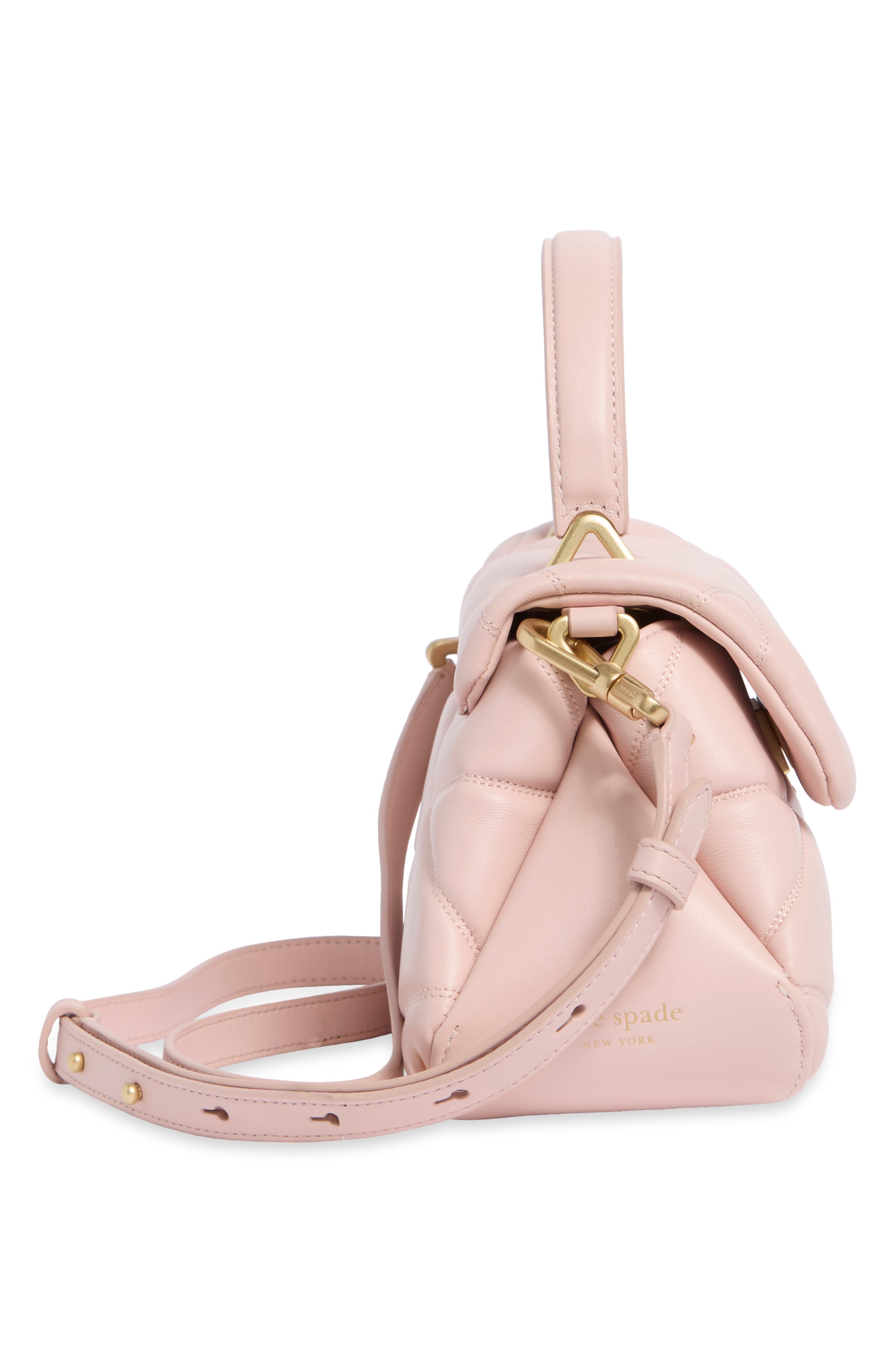 Small Grace Quilted Leather Top Handle Bag, Alternate, color, ROSE SMOKE
