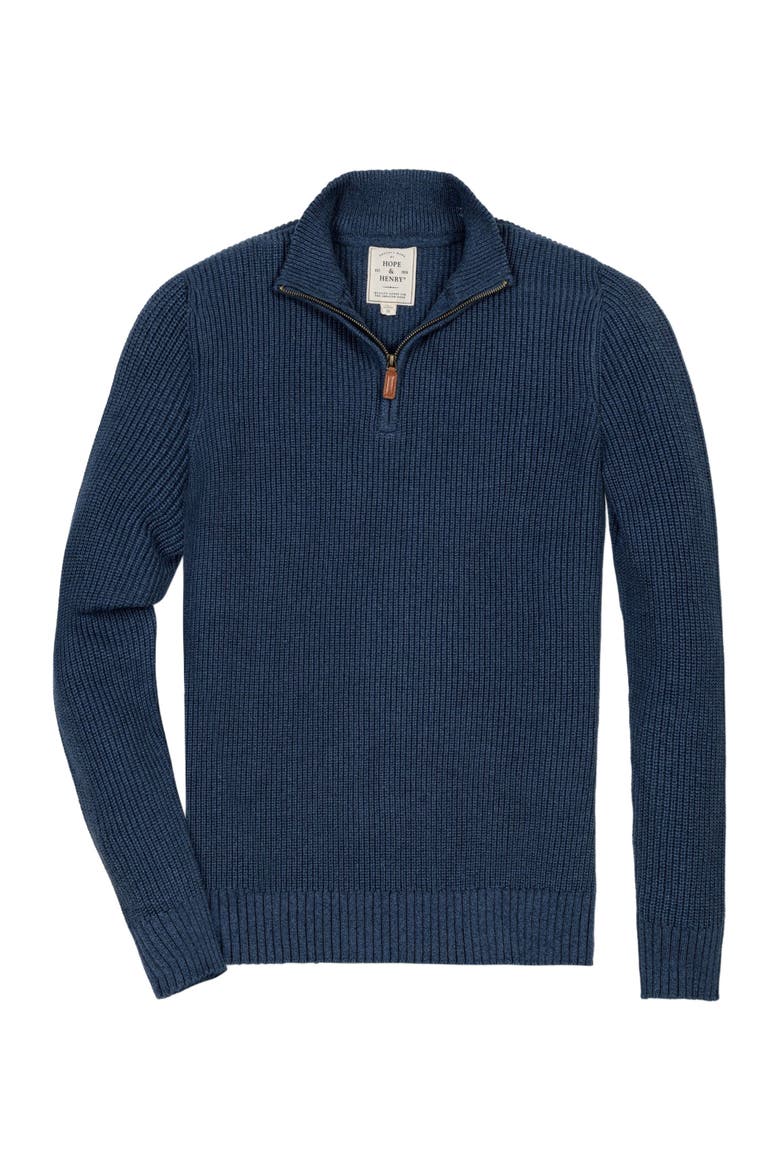 Men's Organic Half Zip Pullover, Alternate, color, Navy Marl