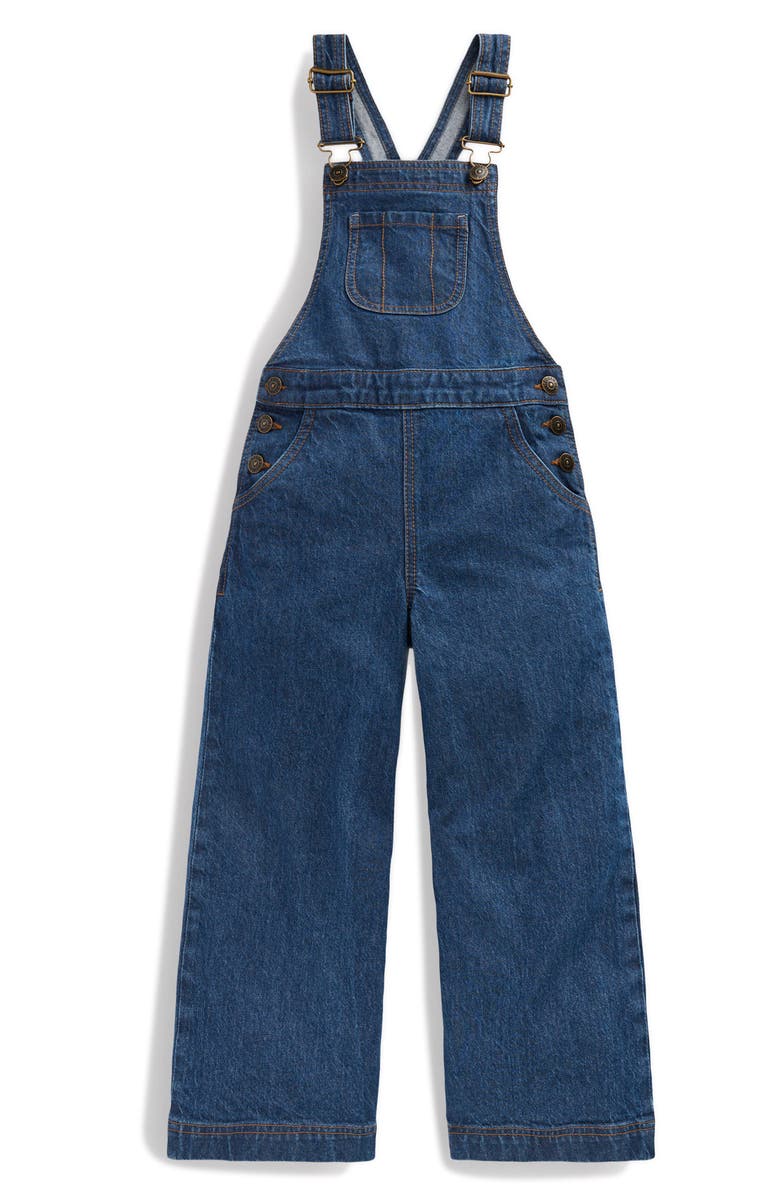 Mini Boden Kids' Wide Leg Overalls, Main, color, Denim