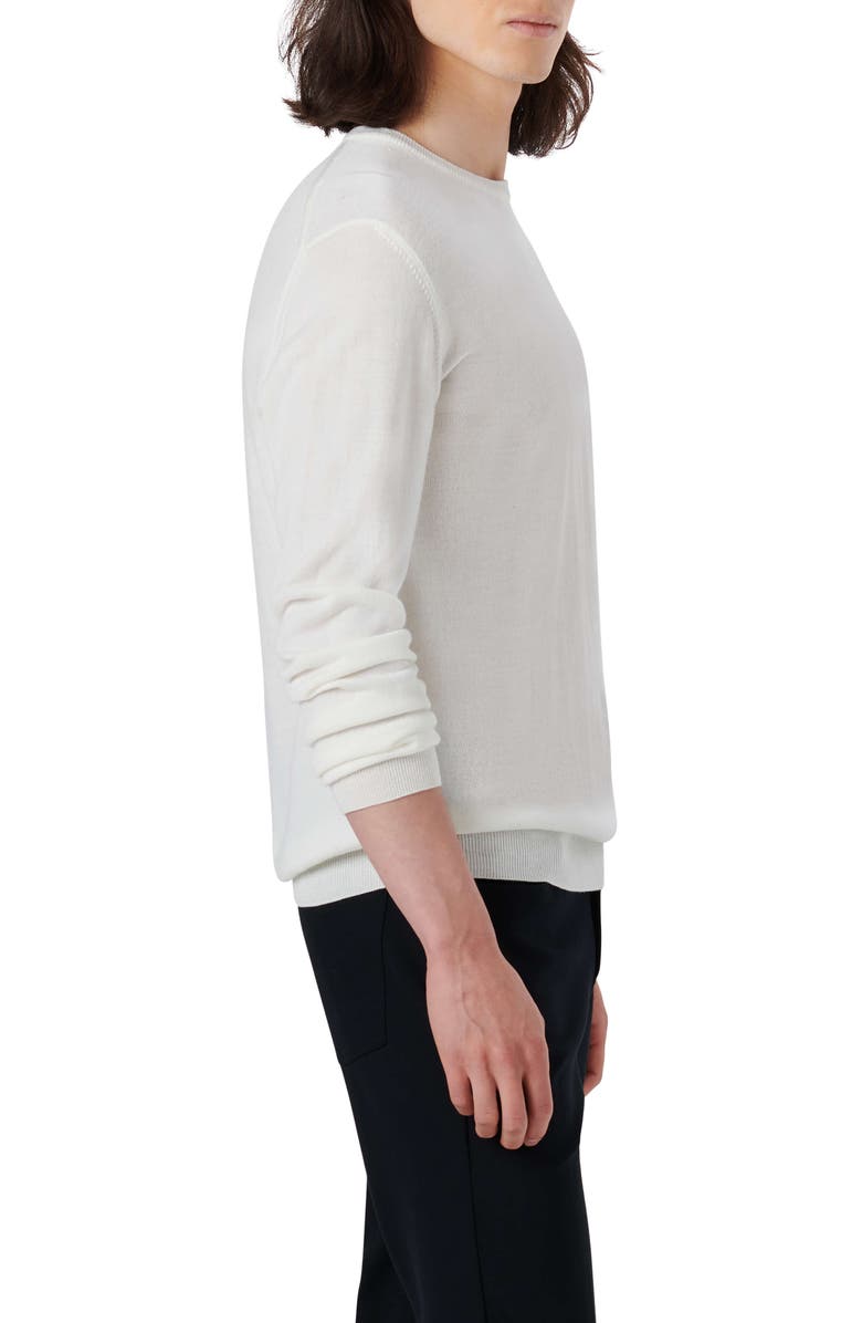 Bugatchi Merino Wool Crewneck Sweater, Alternate, color, Chalk