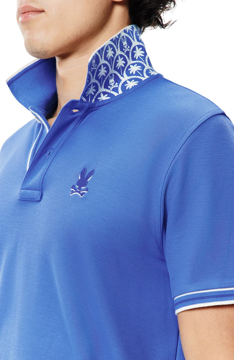 Psycho Bunny Brad Tipped Cotton Piqué Polo, Alternate, color, Amparo Blue