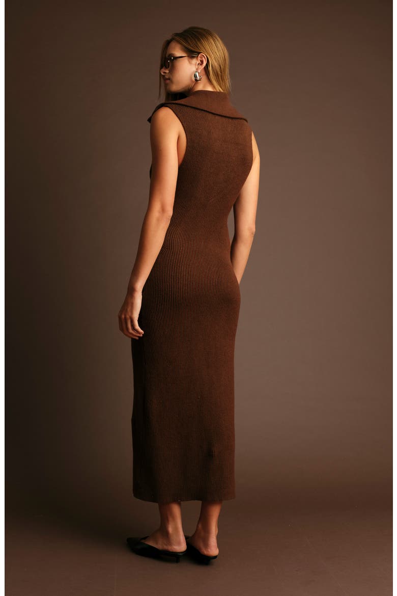 Paul Front Zip Knit Dress, Alternate, color, CHOCOLATE