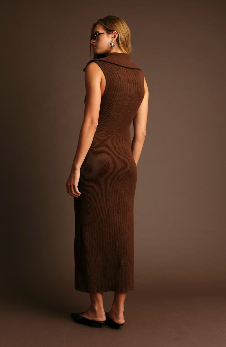DELUC Paul Front Zip Knit Dress, Alternate, color, Chocolate