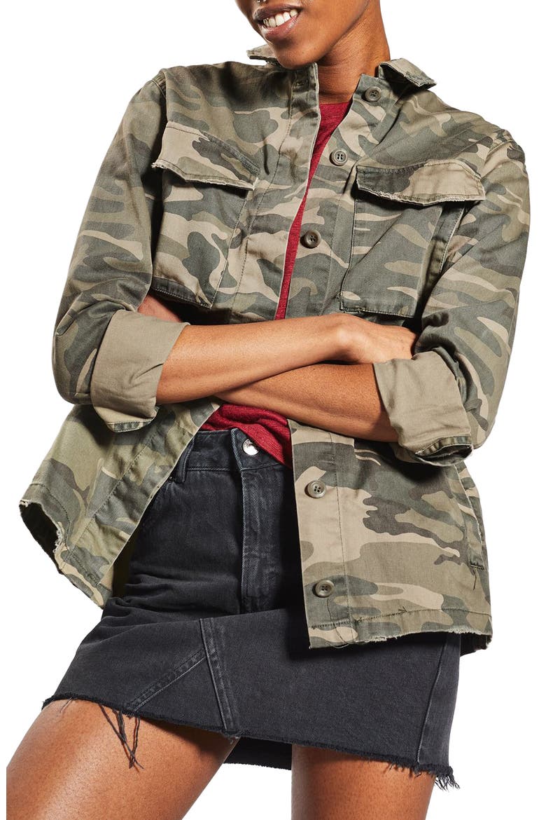 Sampson Camo Shirt Jacket, Main, color, OLIVE MULTI