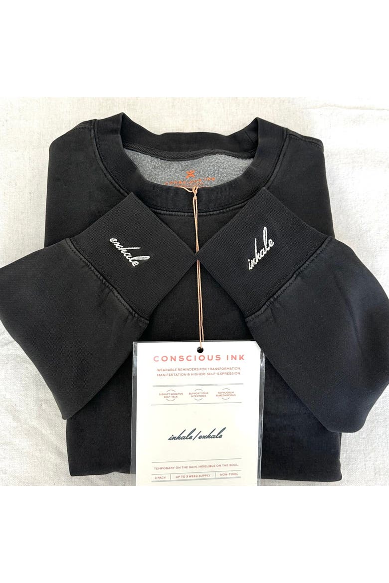 Inhale/Exhale Sweatshirt + Manifestation Kit, Main, color, Faded Black