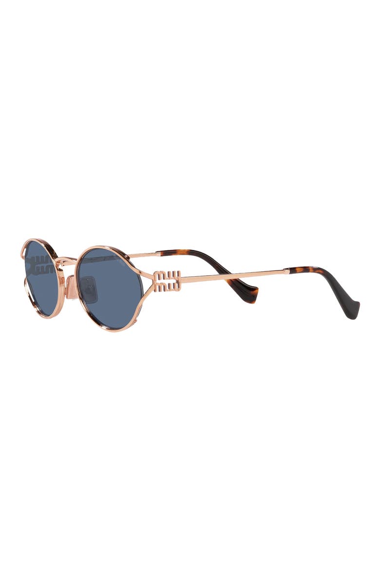 54mm Oval Sunglasses, Alternate, color, PINK GOLD / DARK BLUE