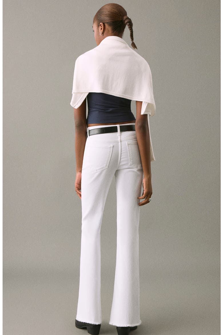 Low Rise Stud Flare Jeans, Alternate, color, OFF WHITE