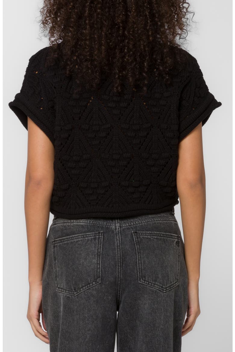 Darlita Textured Knit Sweater, Alternate, color, BLACK