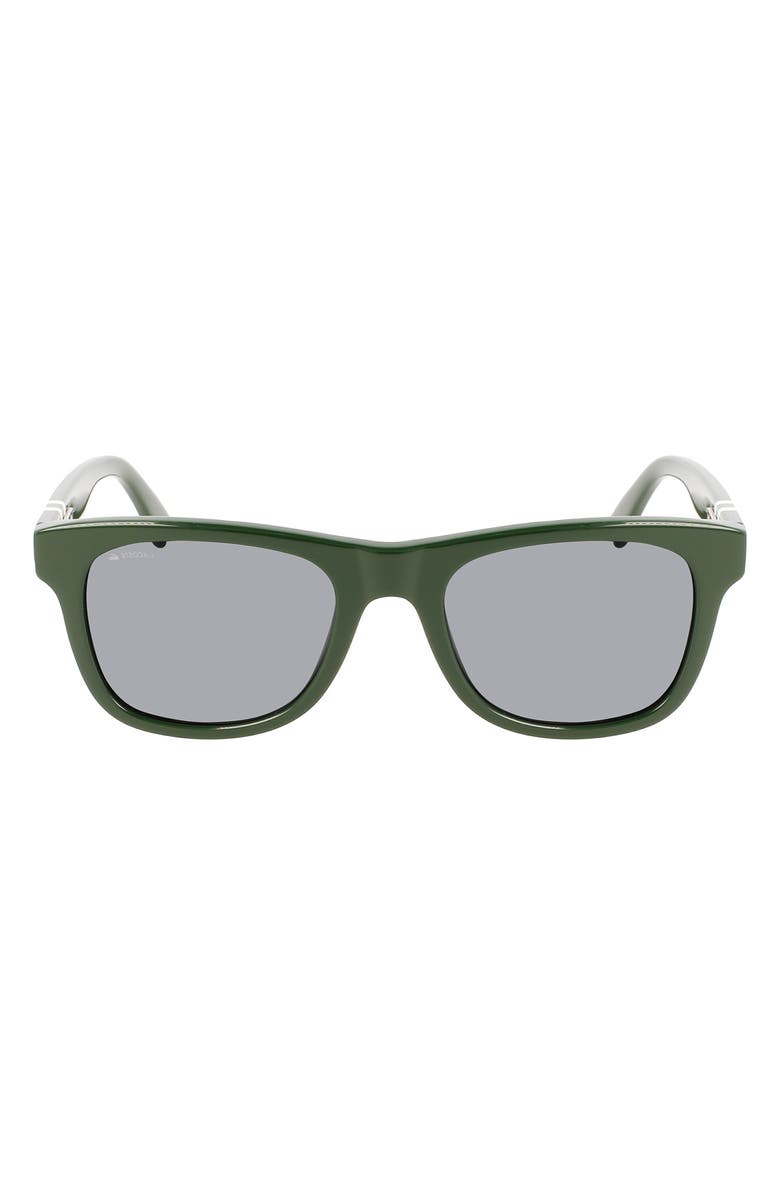 Lacoste 52mm Modified Rectangular Sunglasses, Main, color, Green