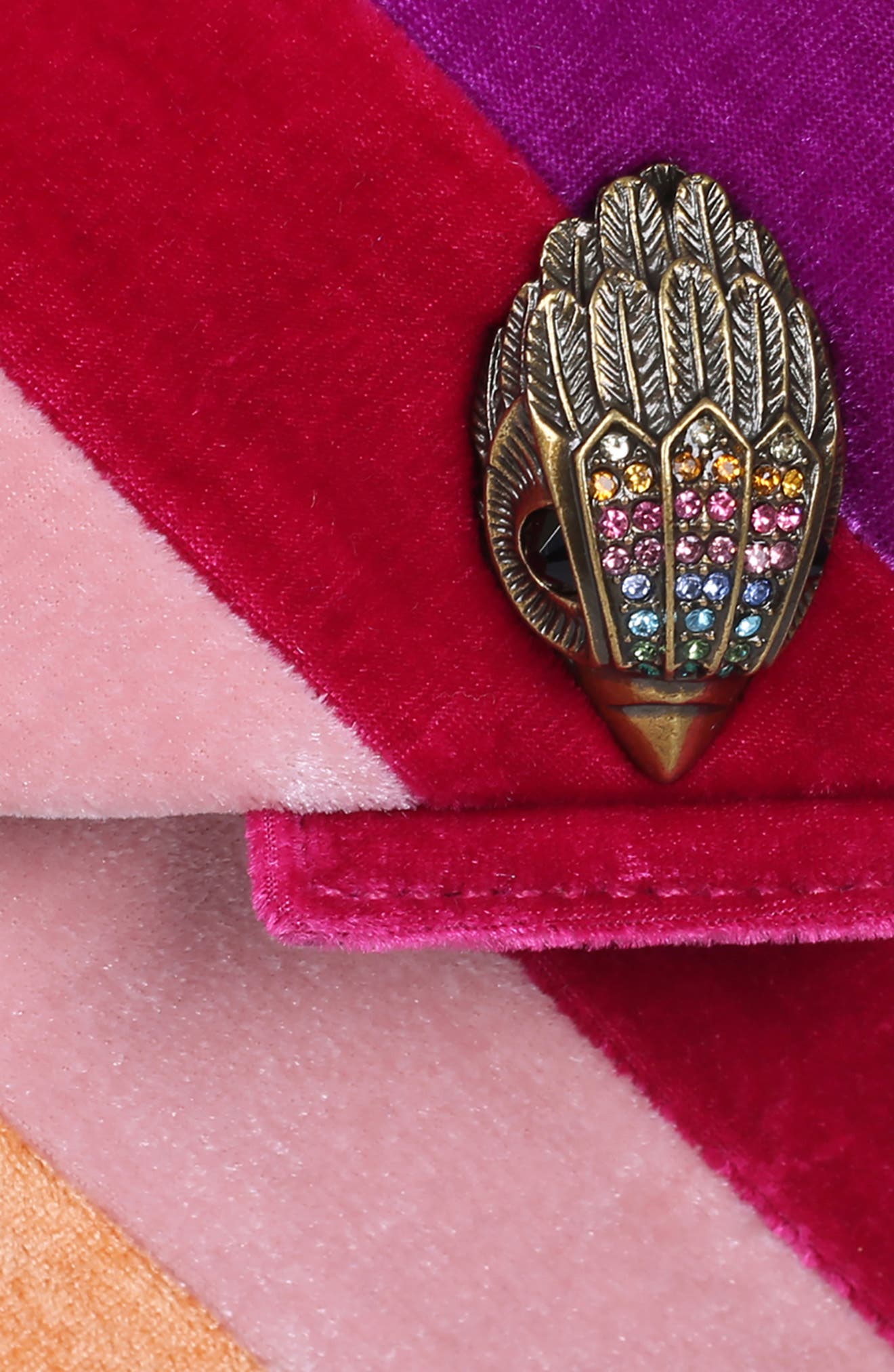 Kurt Geiger London Rainbow Shop Mini Kensington Velvet Bag, Alternate, color, 