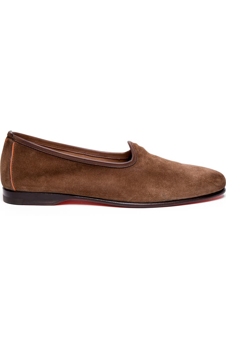Santoni Andrea Plain Toe Loafer, Alternate, color, Brown