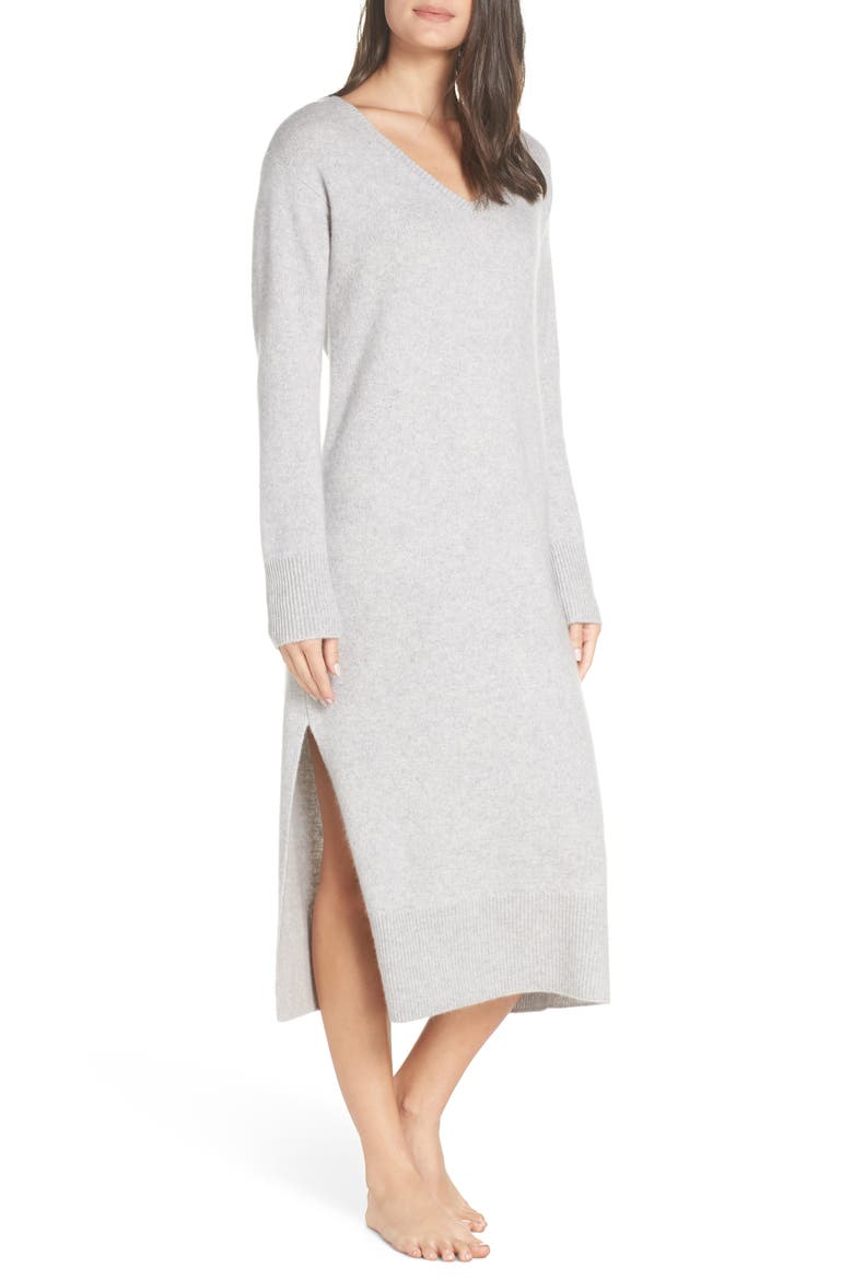 Cashmere & Silk Sweater Dress (Nordstrom Exclusive), Main, color, LT GREY HEATHER