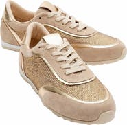 Forever & Always Shoes Bonia Rhinestone Suede Leather Sneakers