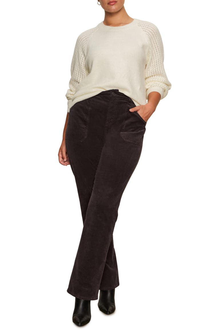 Cozy Moment Pointelle Sleeve Sweater, Alternate, color, CHALK WHITE