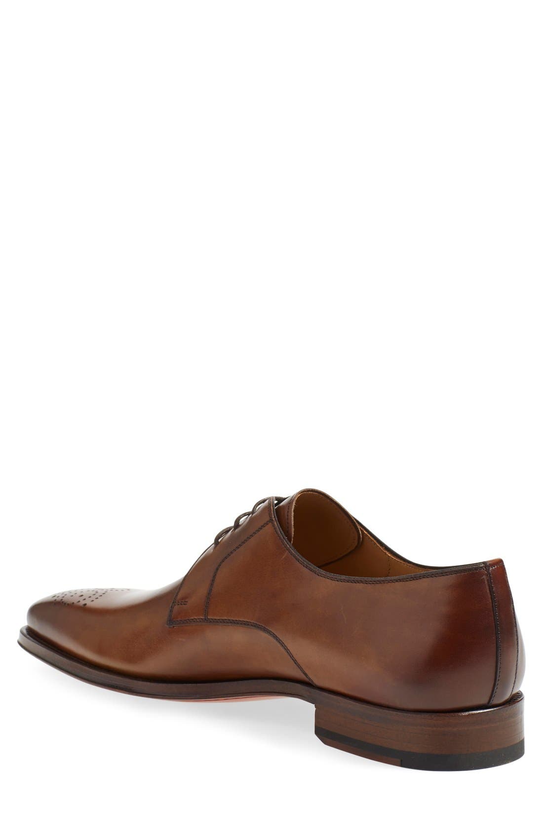 Magnanni Gerardo Medallion Toe Derby, Alternate, color, Tobacco Leather