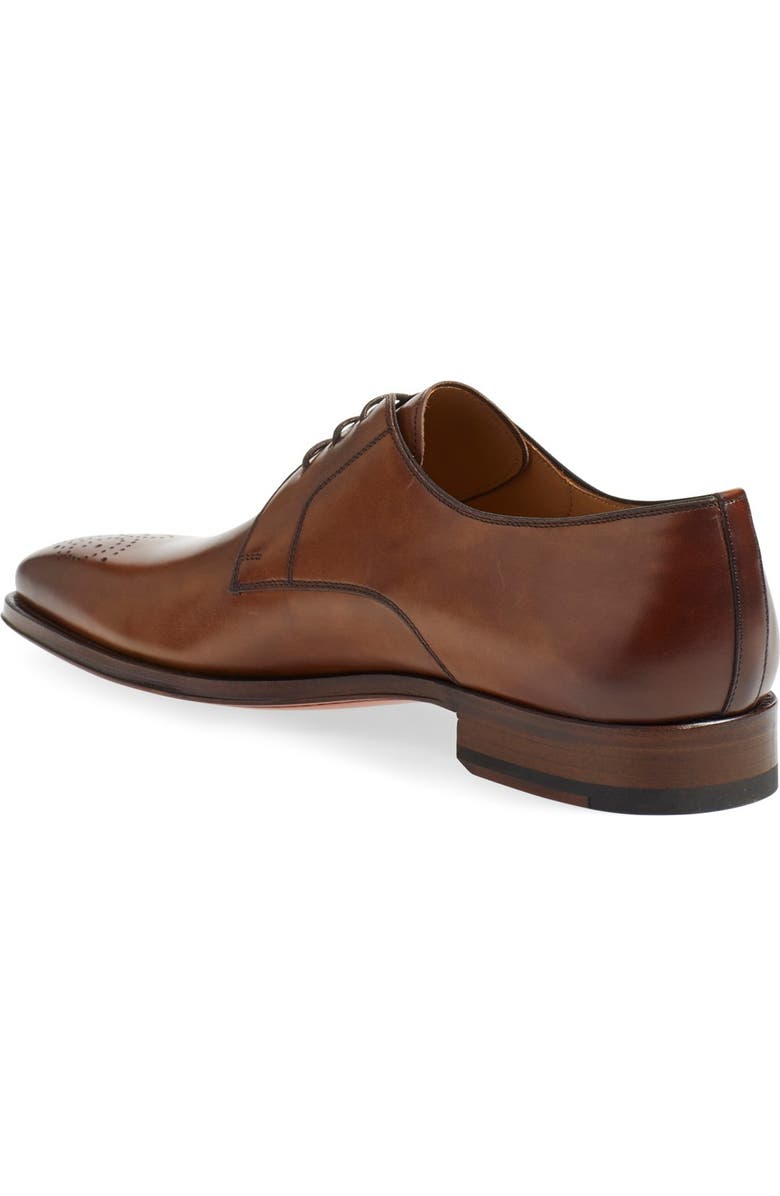 Magnanni Gerardo Medallion Toe Derby, Alternate, color, Tobacco Leather