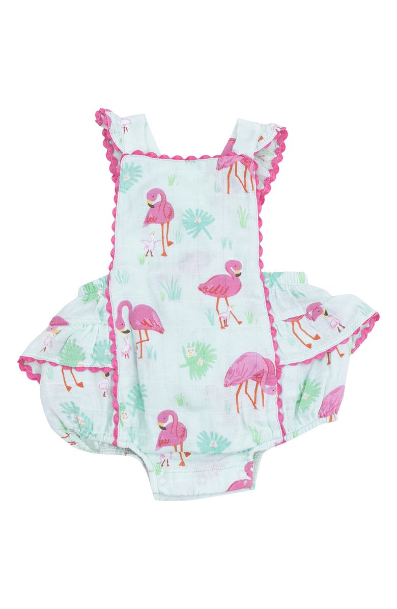 Angel Dear Flamingos Rikcrack Organic Cotton Bodysuit, Main, color, 