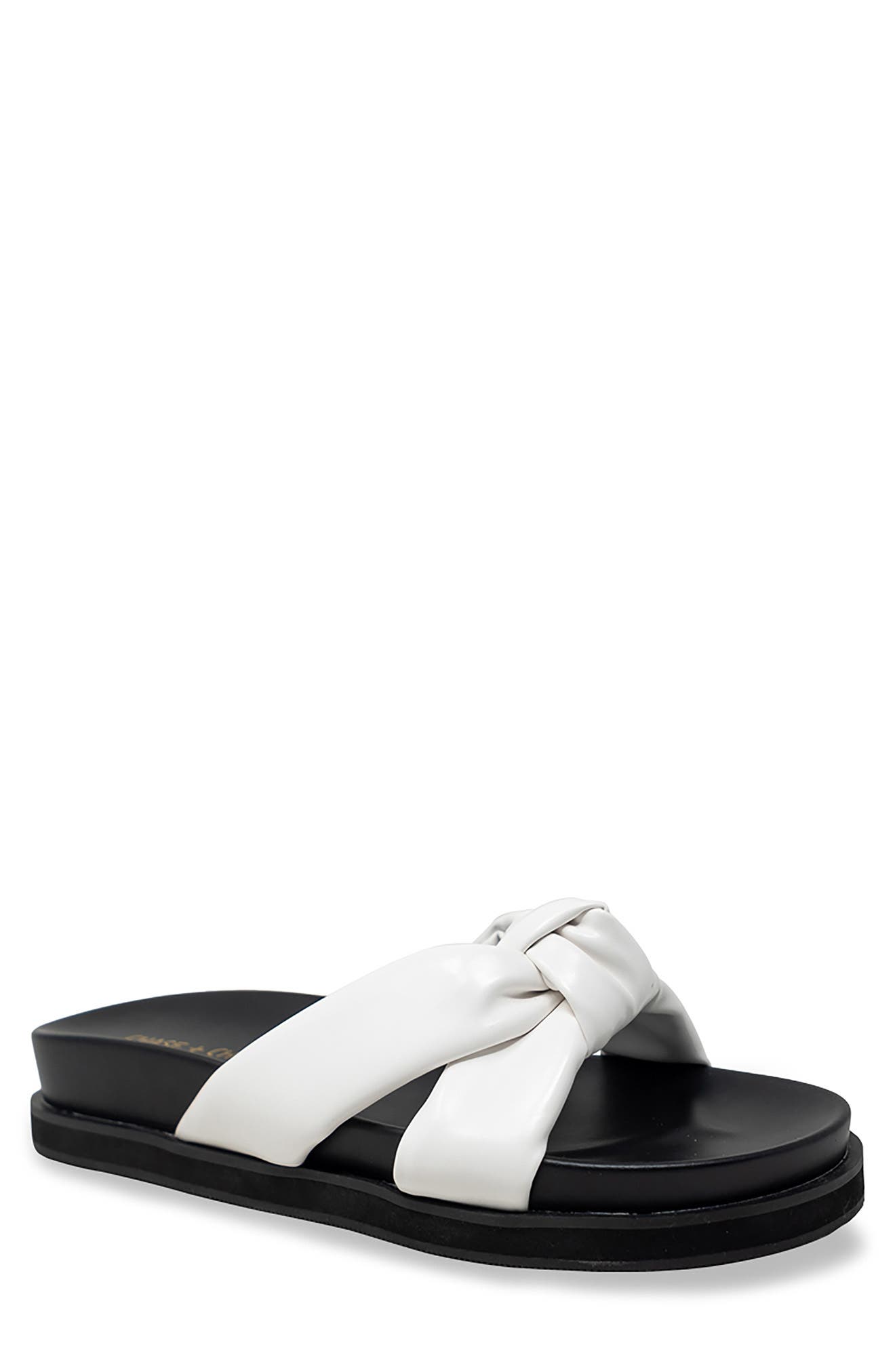 Camille Slide Sandal, Main, color, WHITE PU