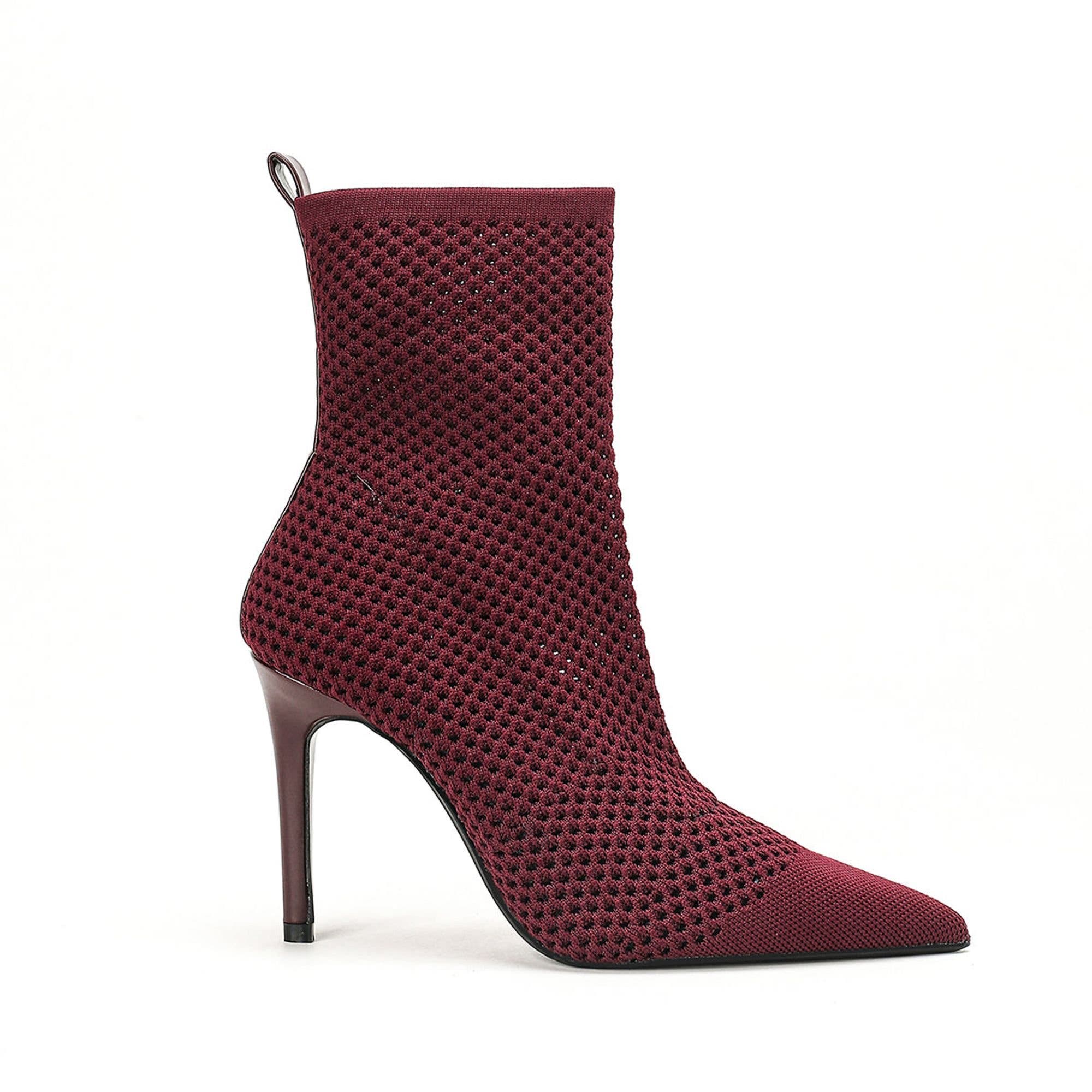 Brooklyn Knit Point Boot, Alternate, color, Maroon