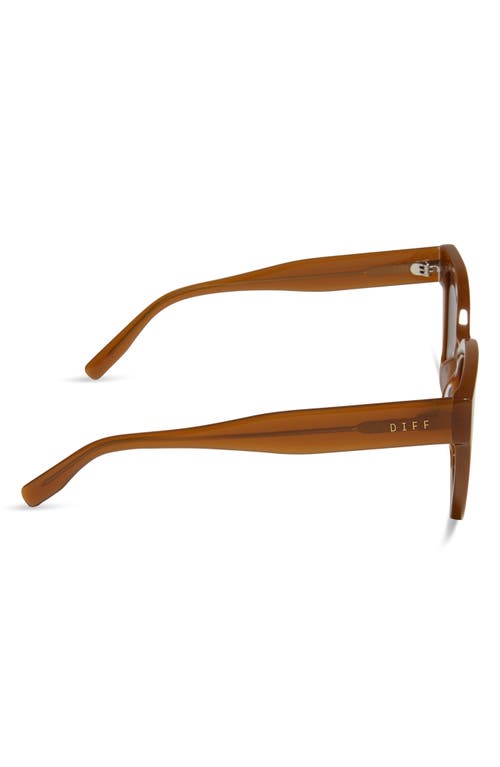 Diff Rhys 51mm Polarized Rectangular Sunglasses In Brown