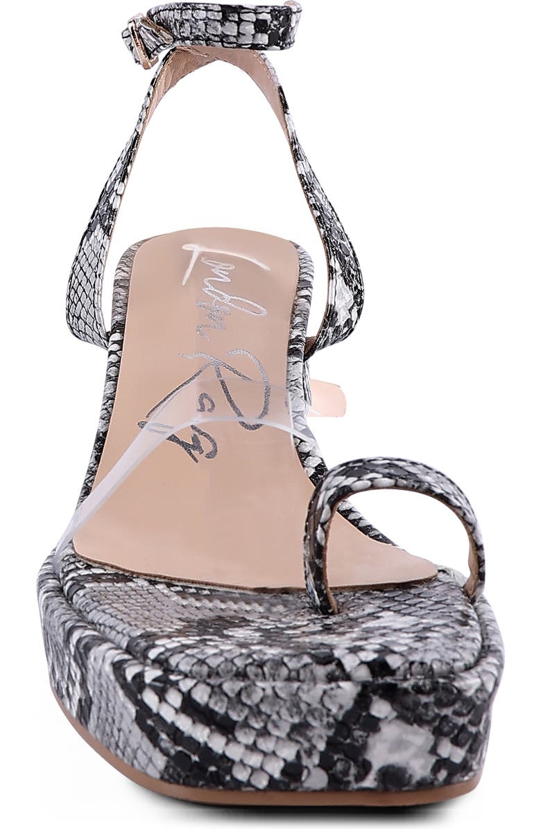LONDON RAG Such Flirt Snake Embossed Block Heel Sandal, Alternate, color,