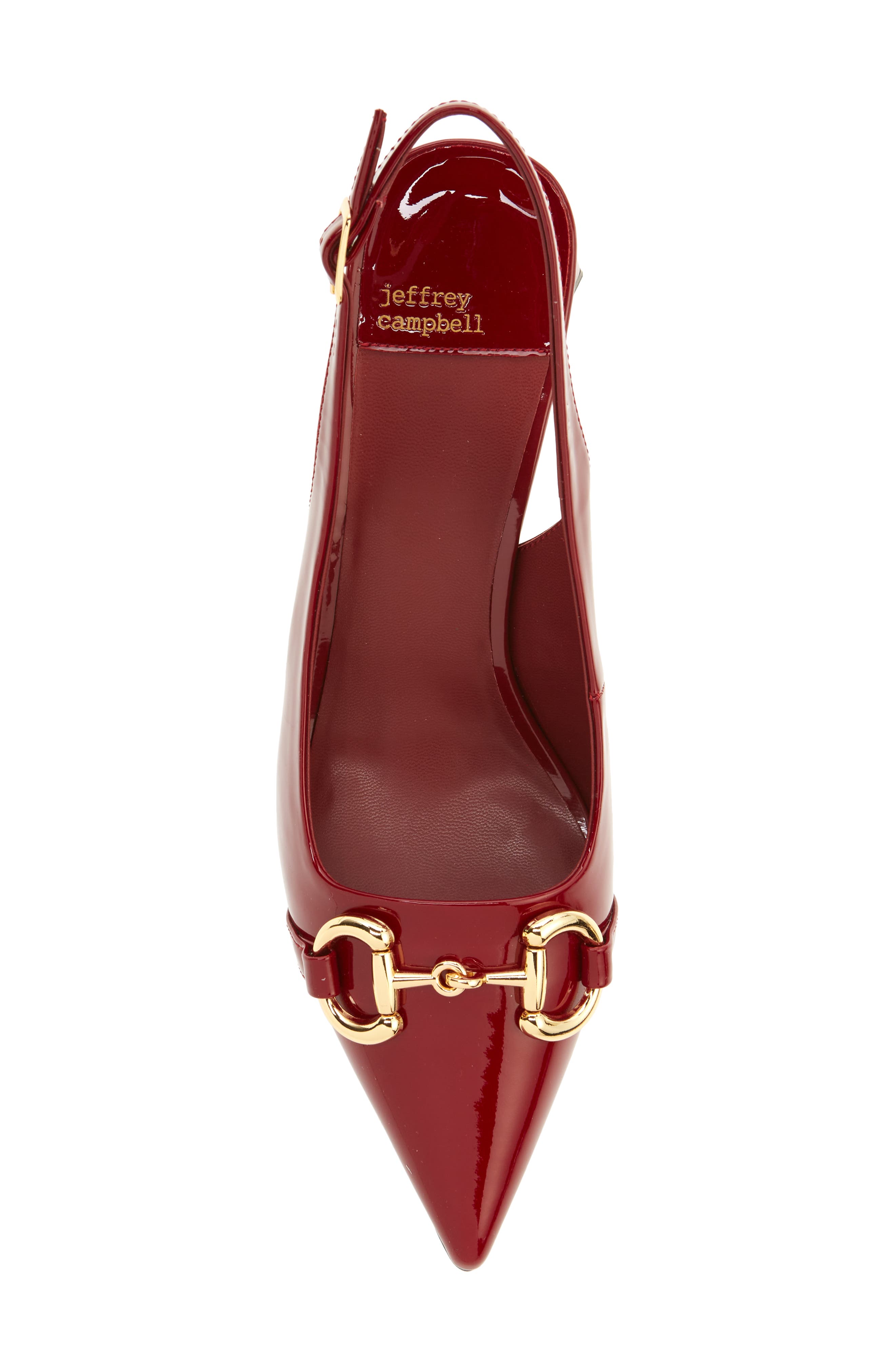 Nakita Pointed Toe Slingback Pump, Alternate, color, CHERRY RED PATENT GOLD