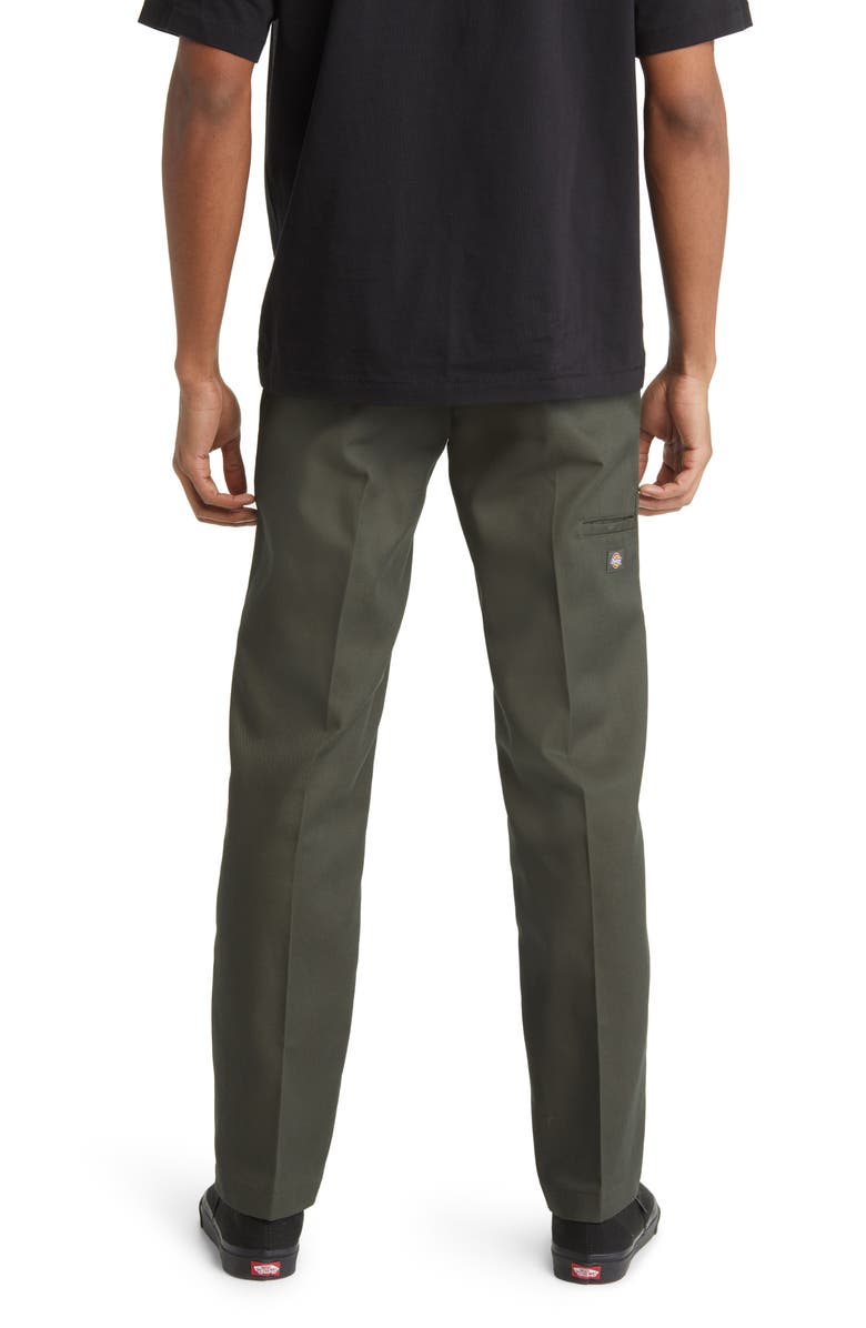 Dickies Flat Front Double Knee Pants, Alternate, color, Olive Green