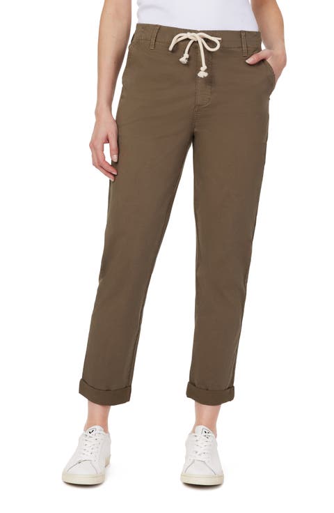 Rolled Hem Drawstring Girlfriend Pants