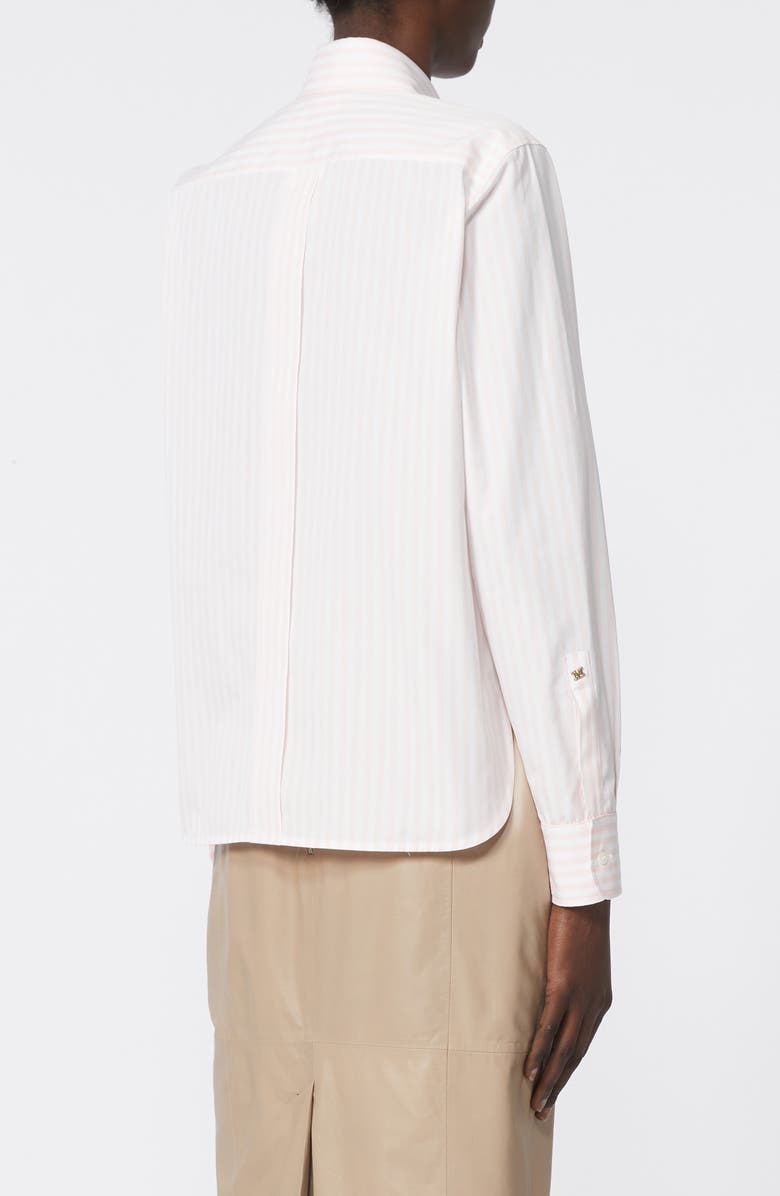 Max Mara Stripe Cotton Button-Up Shirt, Alternate, color, Pink Pinstripes