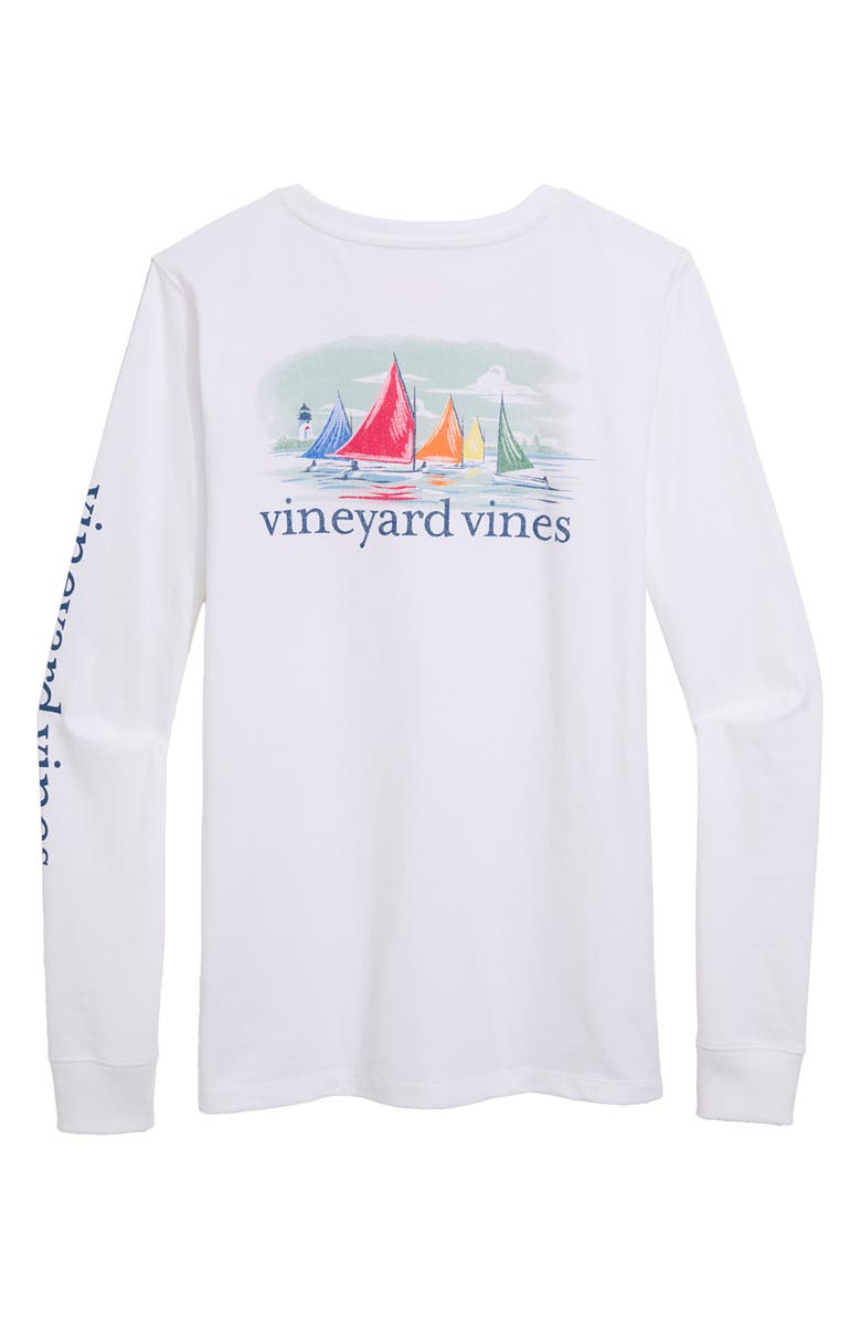 vineyard vines Long Sleeve Graphic Pocket T-Shirt, Alternate, color, White Cap